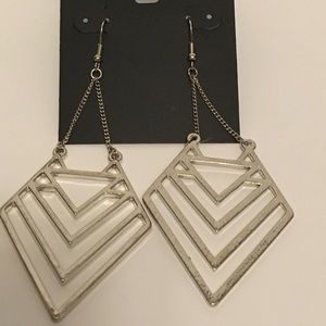 NWT - Thalia & Sodi Silver Tone Triangle Earrings